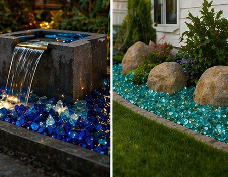 What Are Glass Rocks? 15 Modern Landscaping & Design Ideas