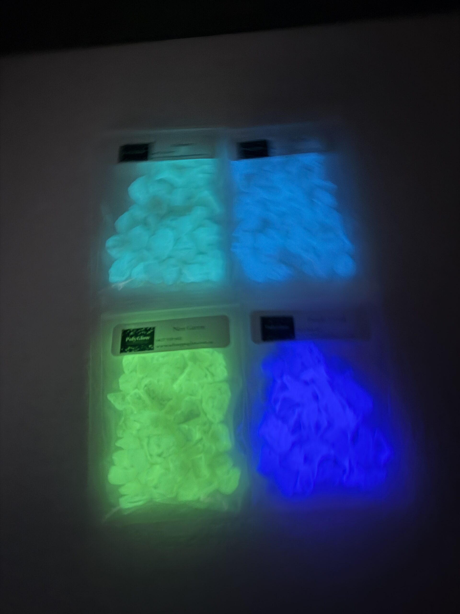 Glow in the dark samples