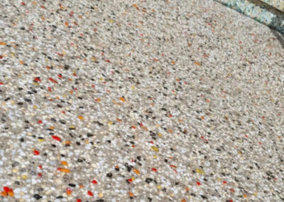 Orange and red glass chips