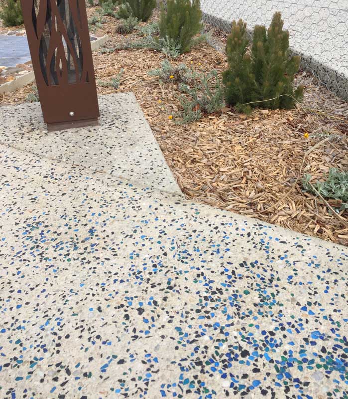 Blue crushed glass