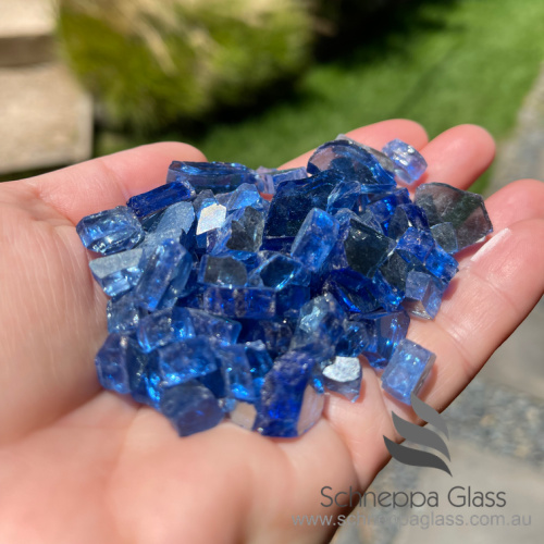 blue reflective fire glass
