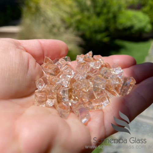 Relective Champagne Fire Glass