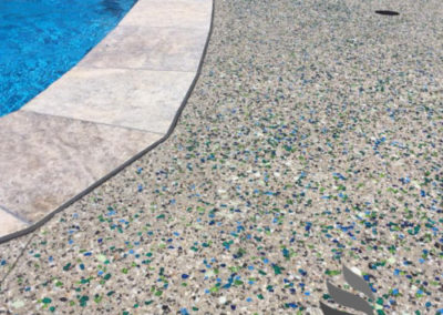 pool glass finish closeup